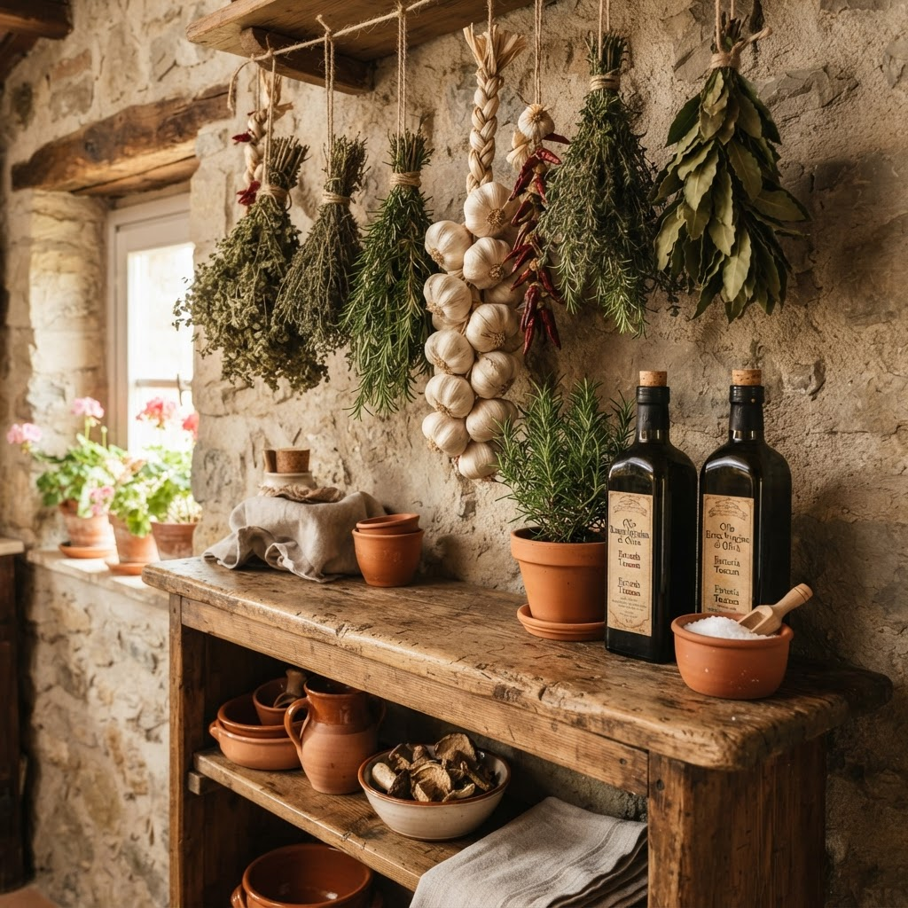 Dettaglio rustico degli arredi